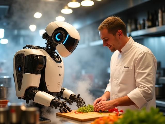 Robot working in Toronto cafe